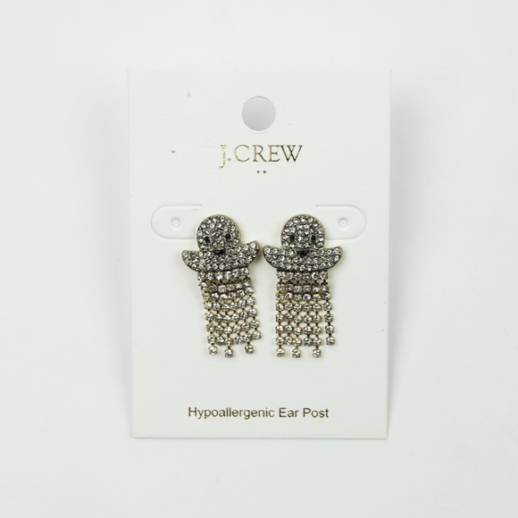 New JCREW Pavé Ghosts Dangly Earrings $39 BL441 - Picture 2 of 2
